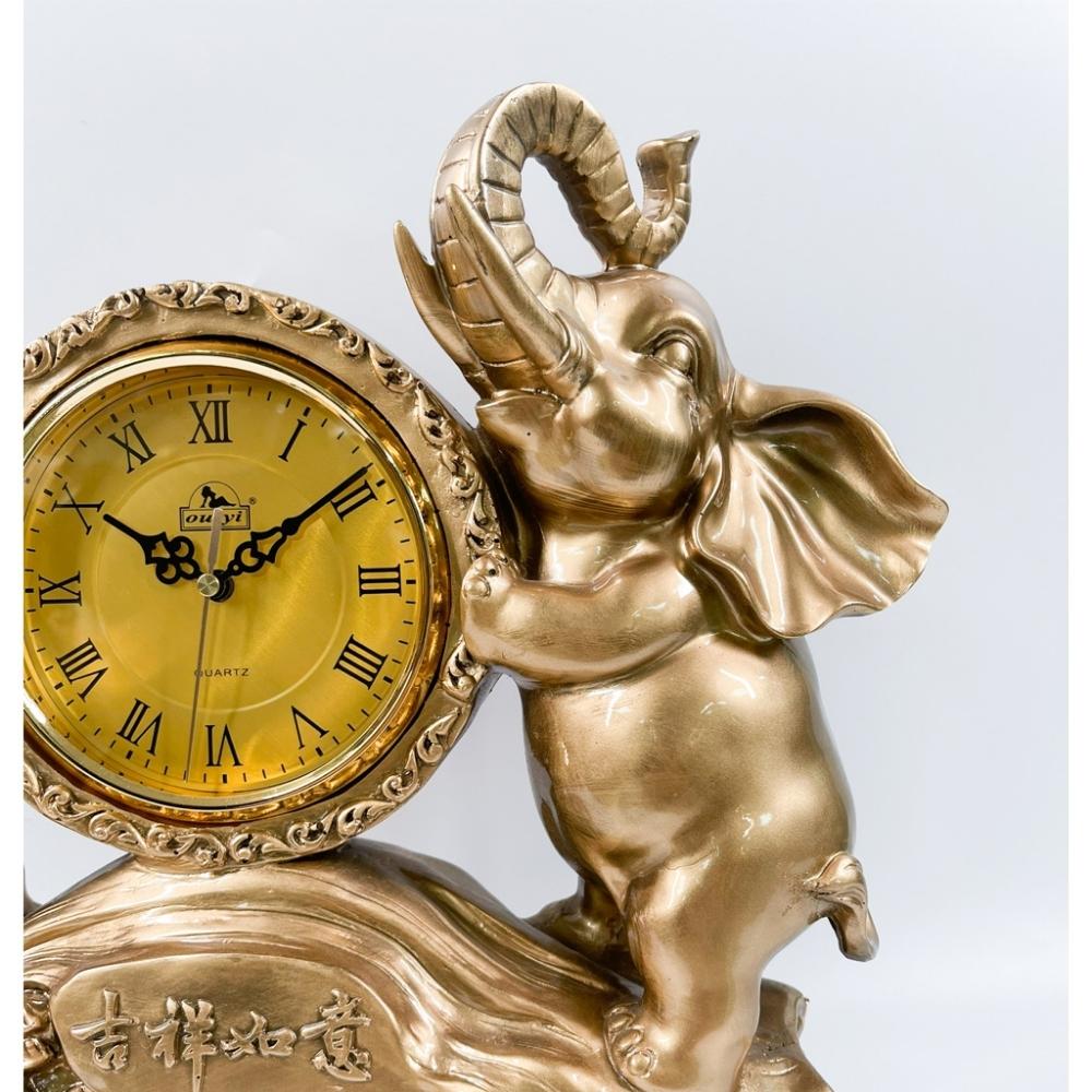 Đồng hồ để bàn DH59 Chất Liệu composite - Đồng hồ để bàn cổ điển đẹp sang trọng kích thước 40 x 13 x 35 cm để kệ tủ trang trí phòng khách nhà ở.