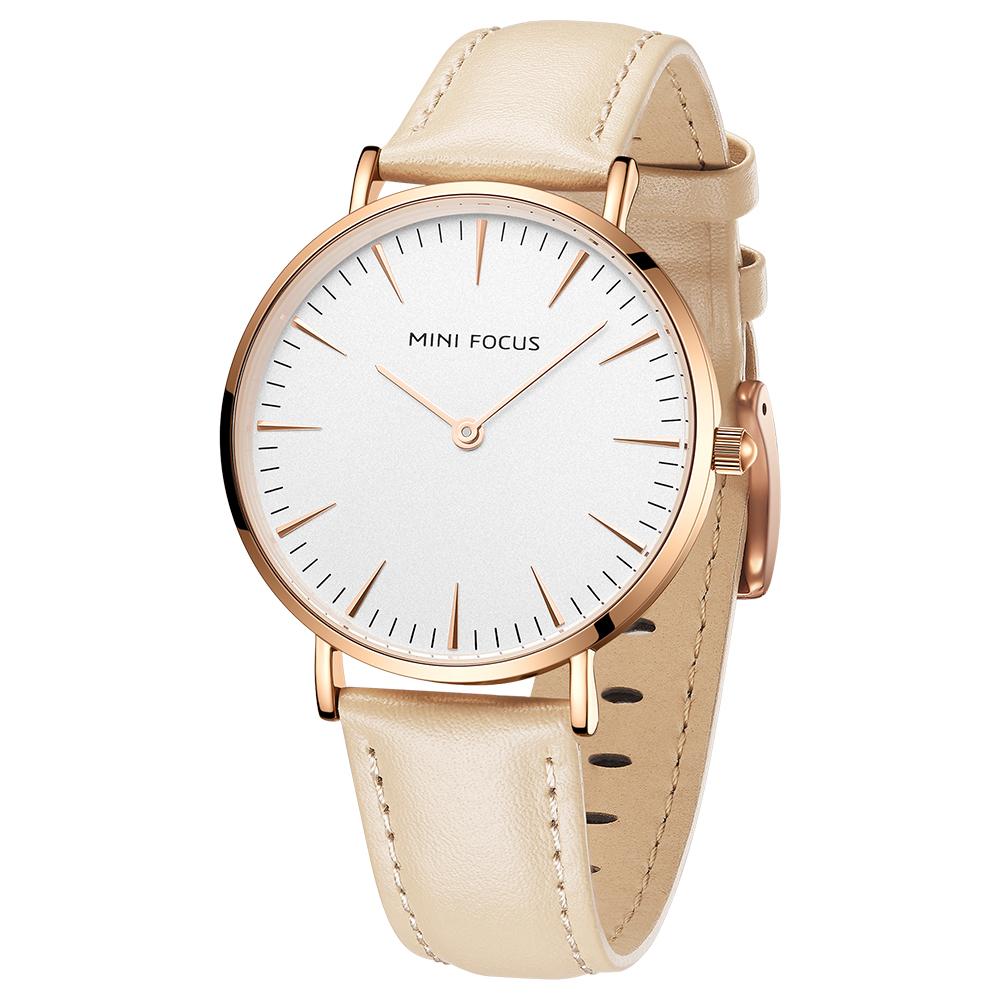 Đồng hồ thời trang nữ với dây da chống thấm nước 3ATM dành cho doanh nhân MINI FOCUS Women Quartz