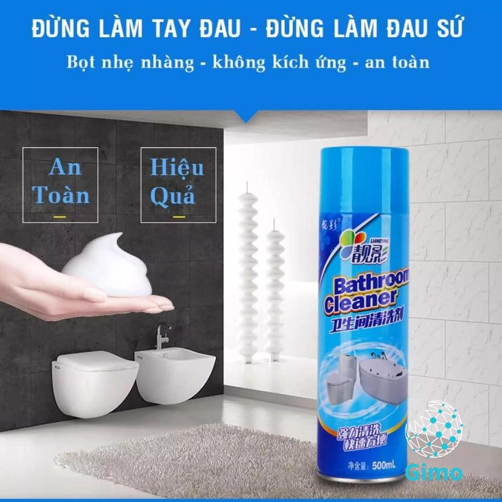Bình xịt bọt tuyết NaNo bạc tẩy rửa nhà vệ sinh, nhà tắm, siêu sạch mầu XANH Bathroom Cleaner 500ml, Chiaki