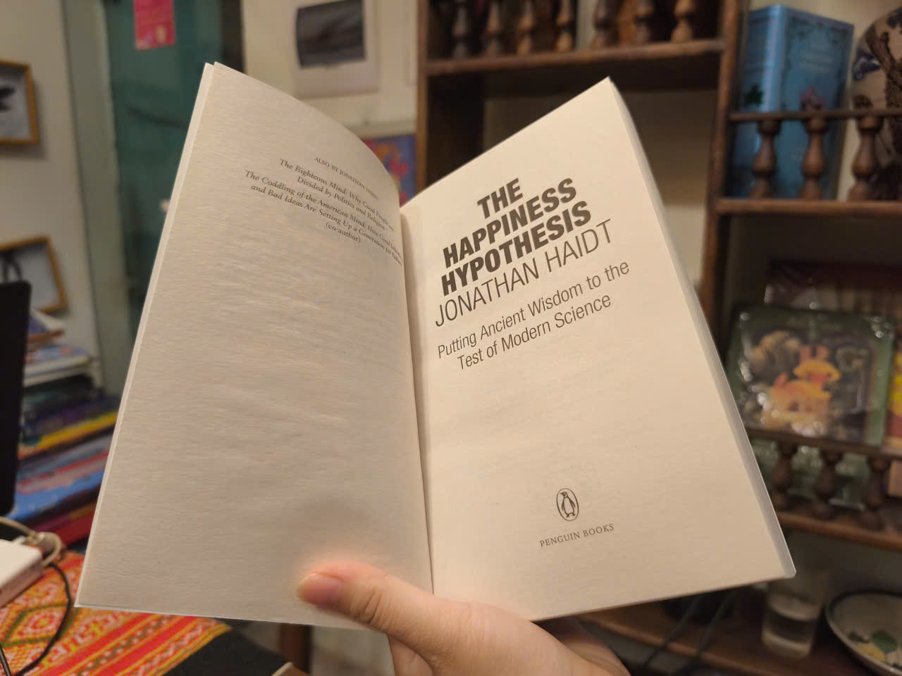Sách - The Happiness Hypothesis: Ten Ways to Find Happiness &amp; Meaning in Life by Jonathan Haidt / Nonfiction / Self help Book