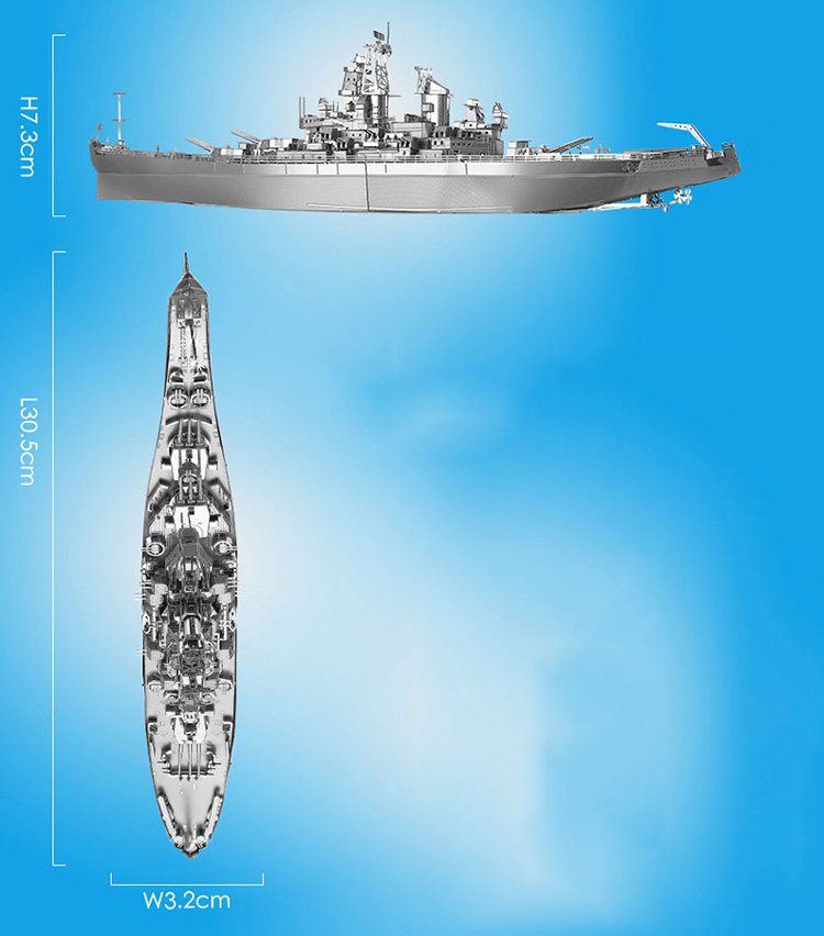 Mô hình thép 3D tự ráp tàu chiến USS Missouri