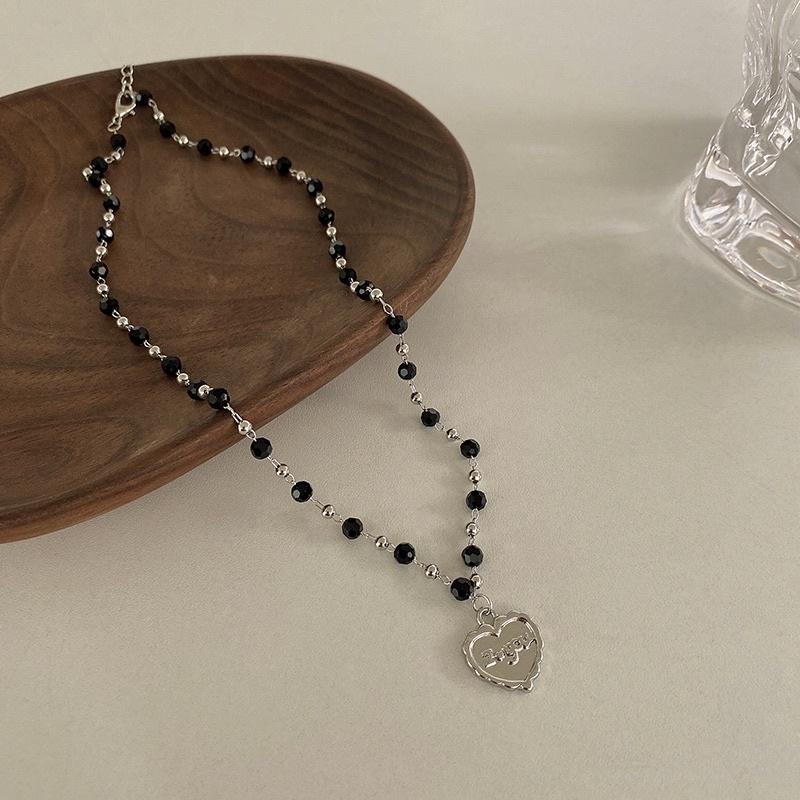 N204 Choker Vòng cổ dây chuyền mặt trái tim phong cách Nhật Bản và Hàn Quốc thời trang
