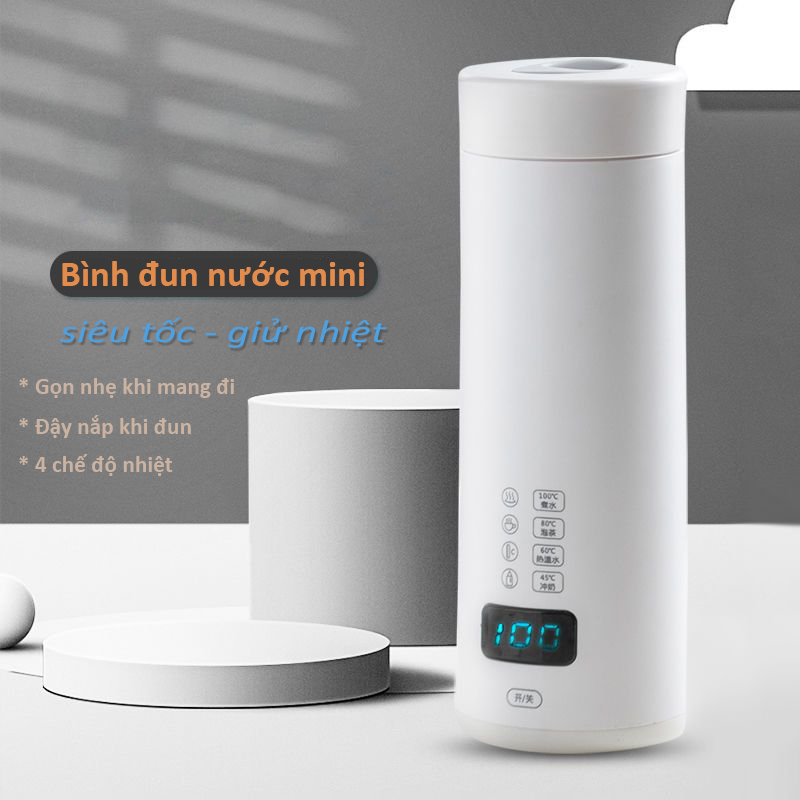 Hình ảnh Bình đun nước siêu tốc mini du lịch đa năng 400ml tự ngắt khi sôi