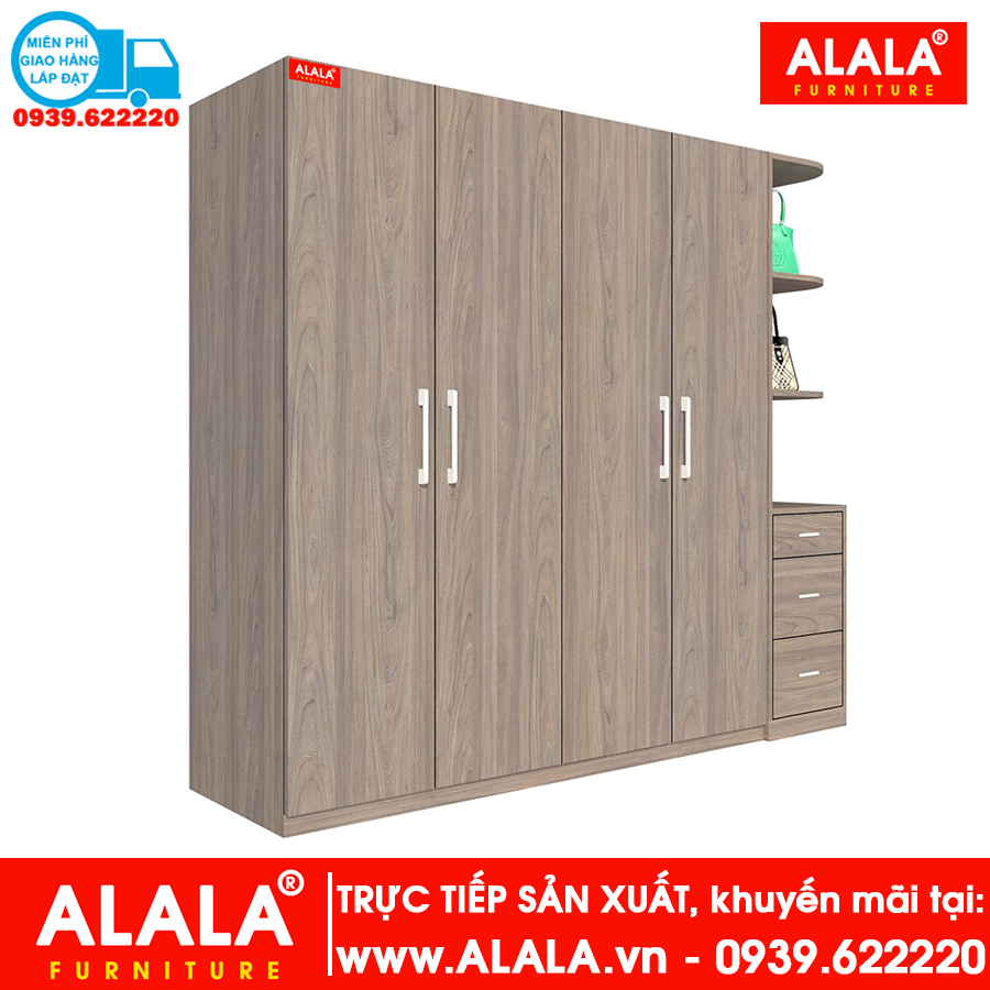 Tủ quần áo ALALA271 gỗ HMR chống nước - www.ALALA.vn - 0939.622220