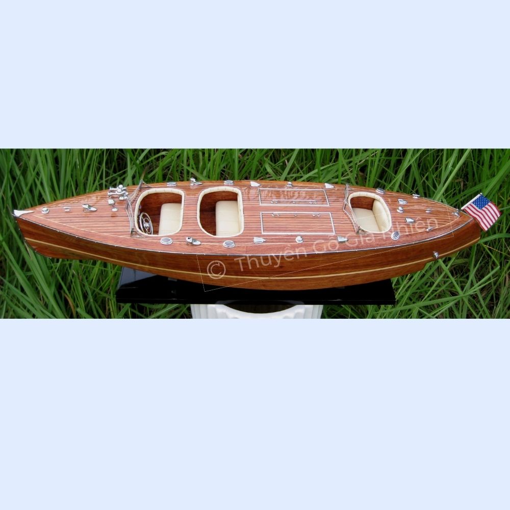 Mô Hình Thuyền Gỗ Phong Thủy Dạng Thuyền Đua Tốc Độ TYPHOON NATURAL WOOD FINISHED Chính Hãng Hàng Xuất Khẩu Chất Lượng Cao
