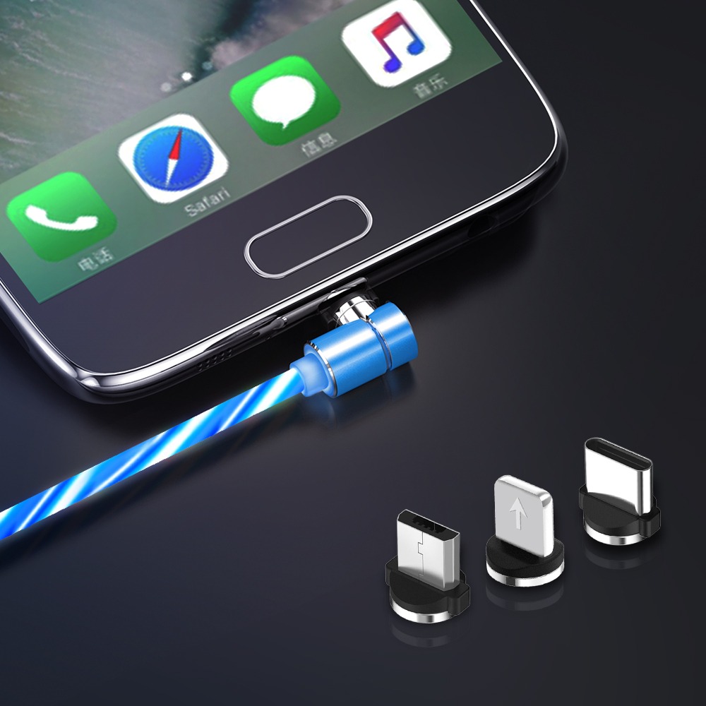 Cáp sac nam châm TOPK AM19 3 trong 1 cho điện thoai iPhone, Samsung, Xiaomi, Huwei,... - hàng chính hãng