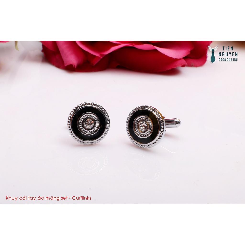 Cài tay áo Măng Set cao cấp đính đá - cufflinks