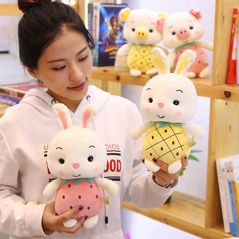 Gấu Bông Thỏ Trái Cây Siêu Mềm Mịn Siêu Đáng Yêu (25cm----&gt;60cm) Vải Miniso 4 Chiều Mềm Mại Êm Ái, An Toàn Cho Người Sử Dụng