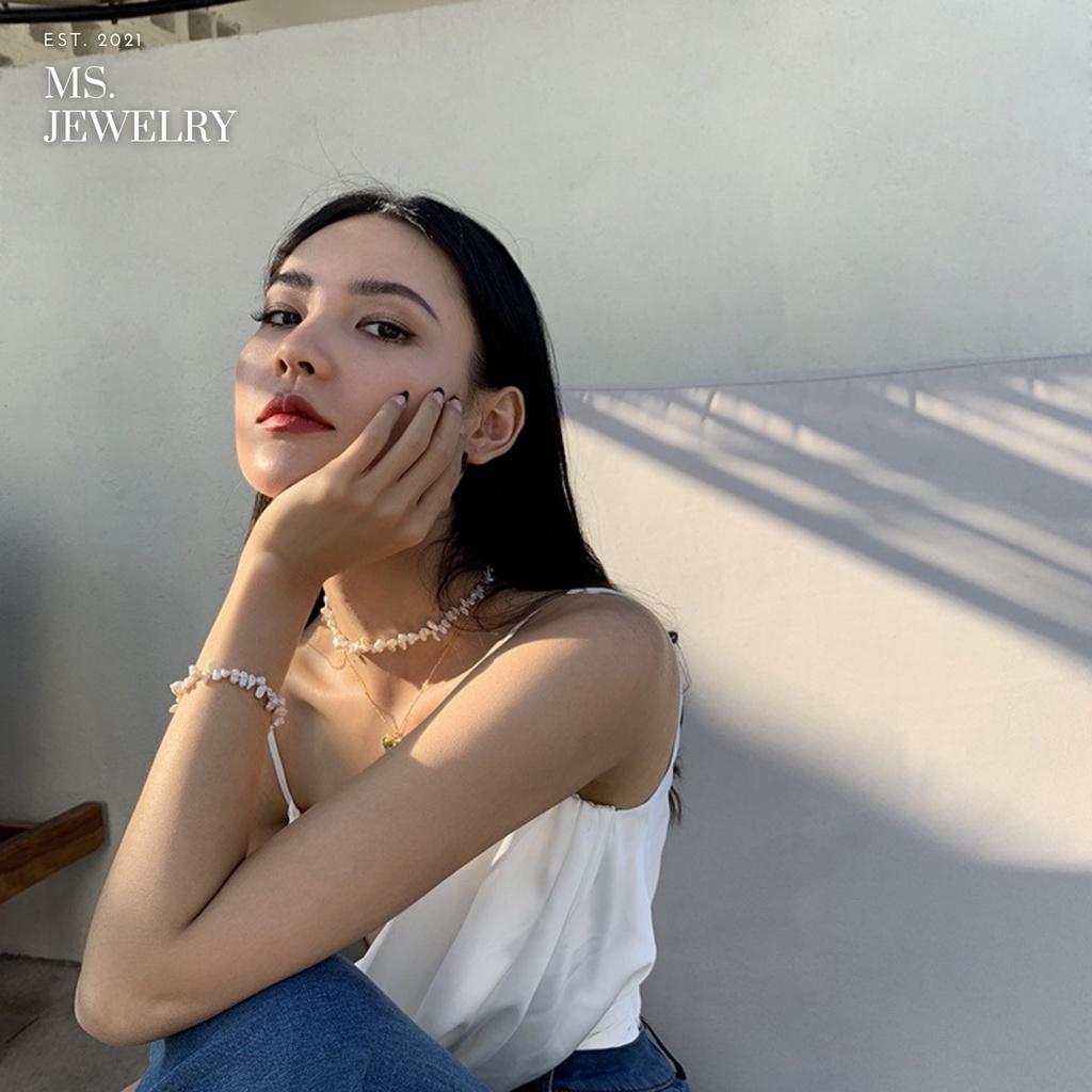 Vòng Tay Lắc Tay Hạt Ngọc Nước Ngọt Pearl VT03 phong cách Hàn Quốc sang chảnh phụ kiện trang sức thời trang đẹp