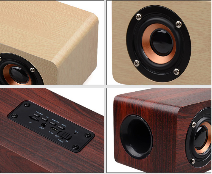 Loa Bluetooth vân gỗ HIFI Stereo Speaker