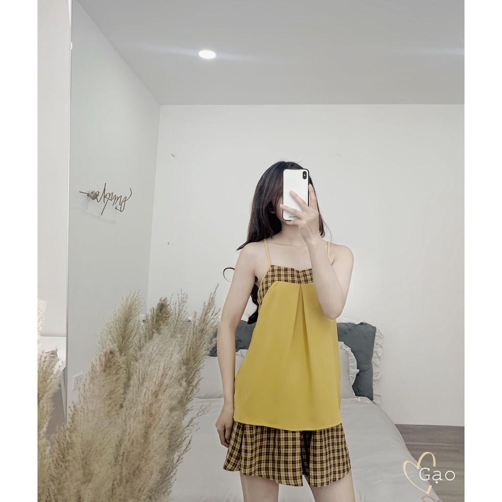 Set lụa thô 2 dây đùi siêu mát