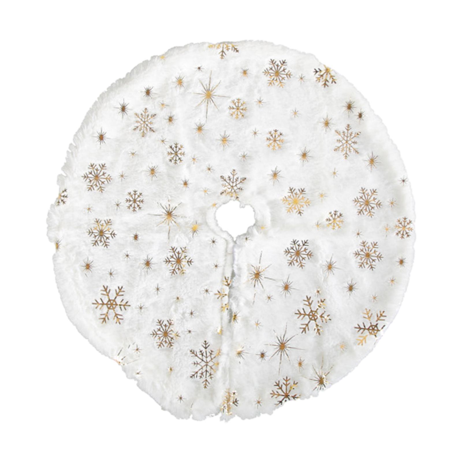Christmas Tree Skirt, Luxury Faux Tree Skirt, Tree Mat Round Christmas Tree Apron, for Holiday New Year Xmas Decor Xmas Party