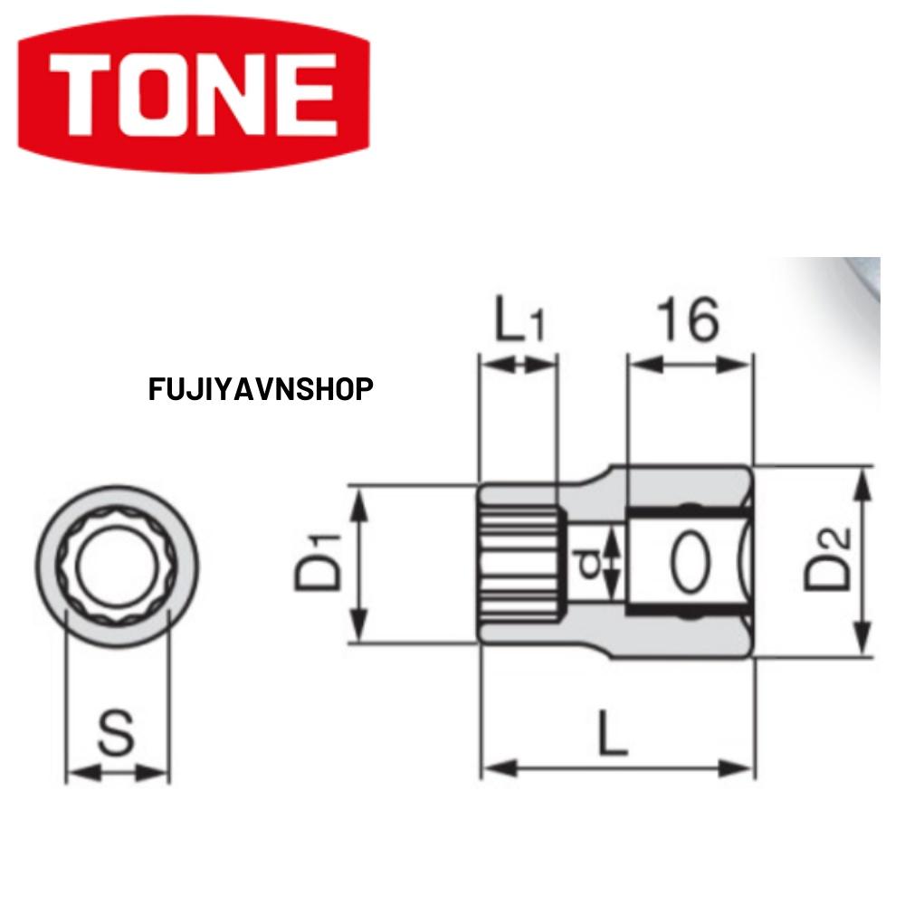 Đầu tuýp 12 cạnh ngắn Tone HP4D-24 ra đầu lục giác 24mm