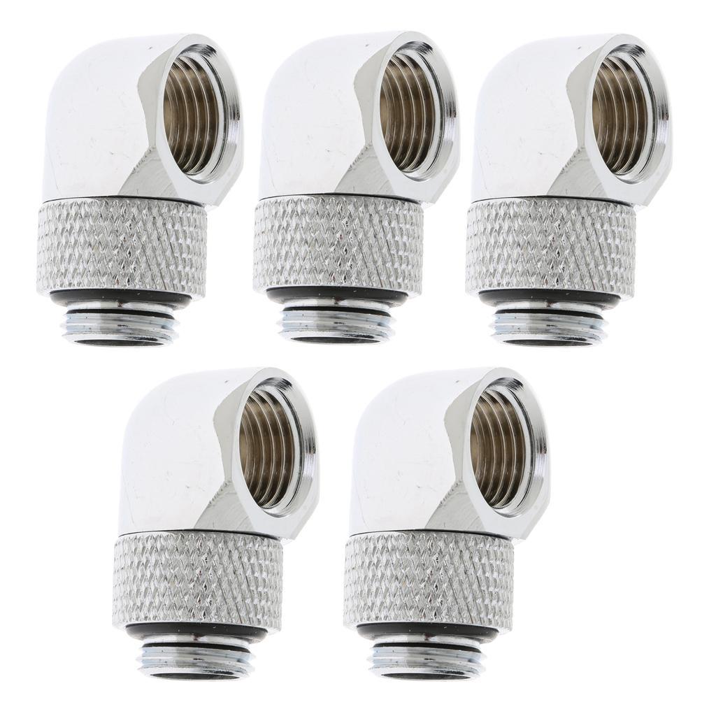 5pcs Nickel-plated Brass G 1/4" Male to Female 90° Rotary Connector Adapter