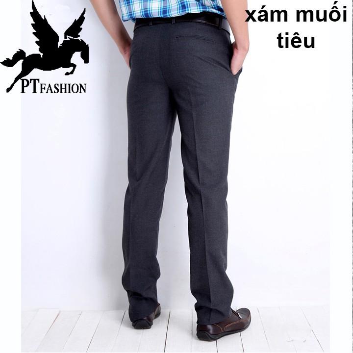 Quần tây nam trung niên cao cấp ống rộng vải dày mềm dễ ủi không ra xù lông