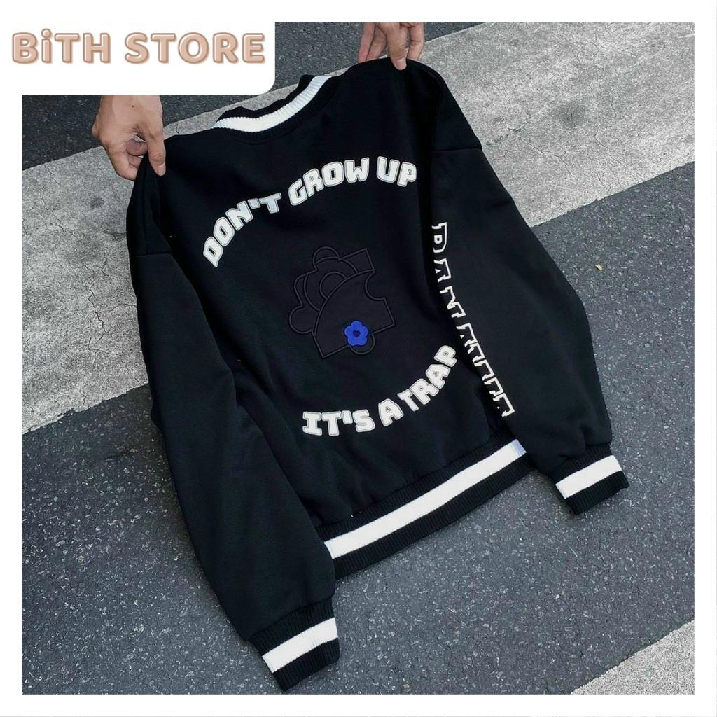 Áo khoác nỉ bomber nam nữ chất nỉ lót bông dày dặn cúc bấm It's a trap cardigan missout HÀNG XỊN Áo Bomber Nam Nữ Shop