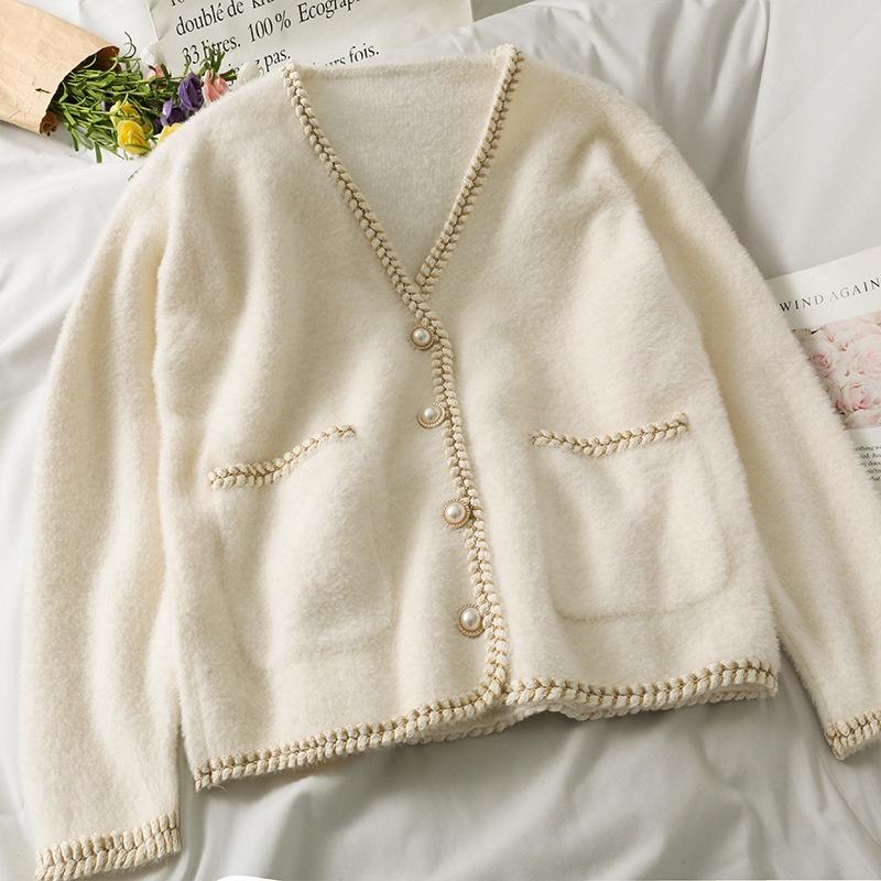 Hàng Sẵn_ Áo khoác len lông thỏ mềm mịn ngọt ngào Hadu shop
