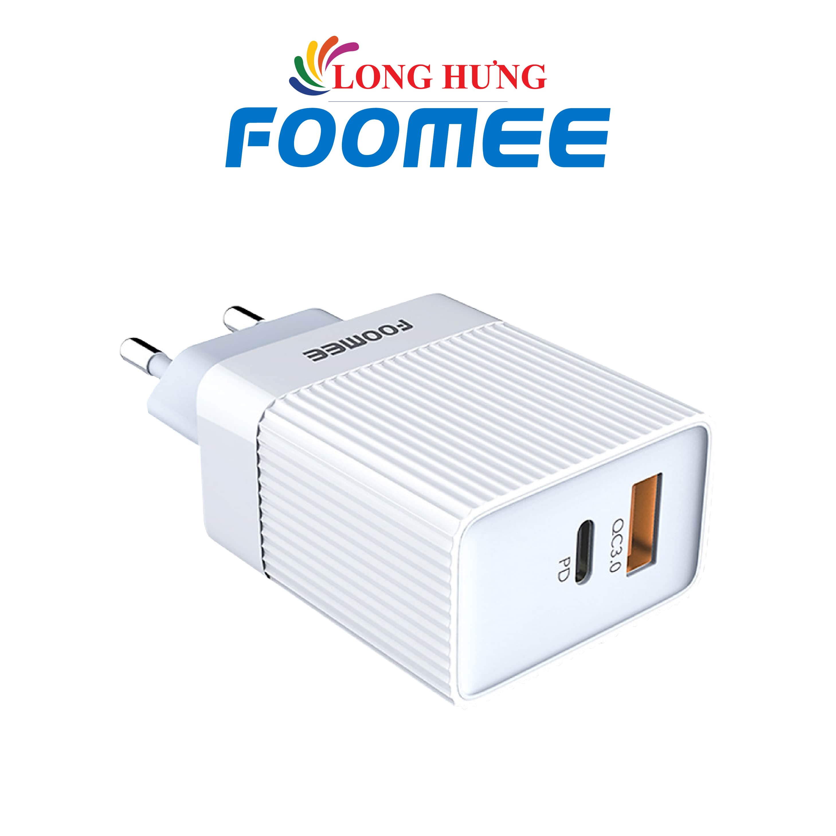 Cốc sạc Foomee 1USB 1Type-C QC 3.0+ 18W CQ20 - Hàng chính hãng