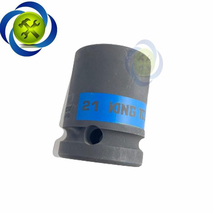 Tuýp 21mm loại 1/2 Kingtony 453521M ngắn 6 cạnh màu đen
