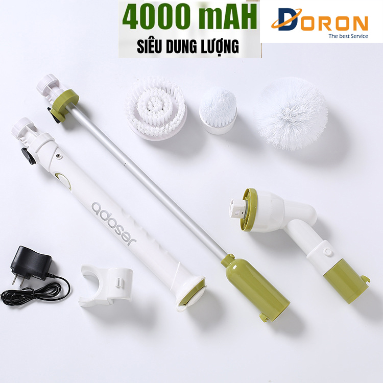 Chổi Điện Không Dây Đa Năng, Pin 4000 mAh Dung Lượng Lớn - Dùng Cọ Rửa Vệ Sinh Nhà Tắm, Nhà Bếp