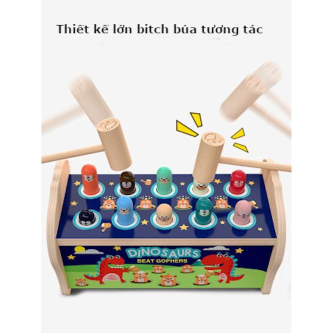 Bộ đồ chơi đập chuột bằng gỗ cho bé vui nhộn an toàn cho bé dưới 3 tuổi