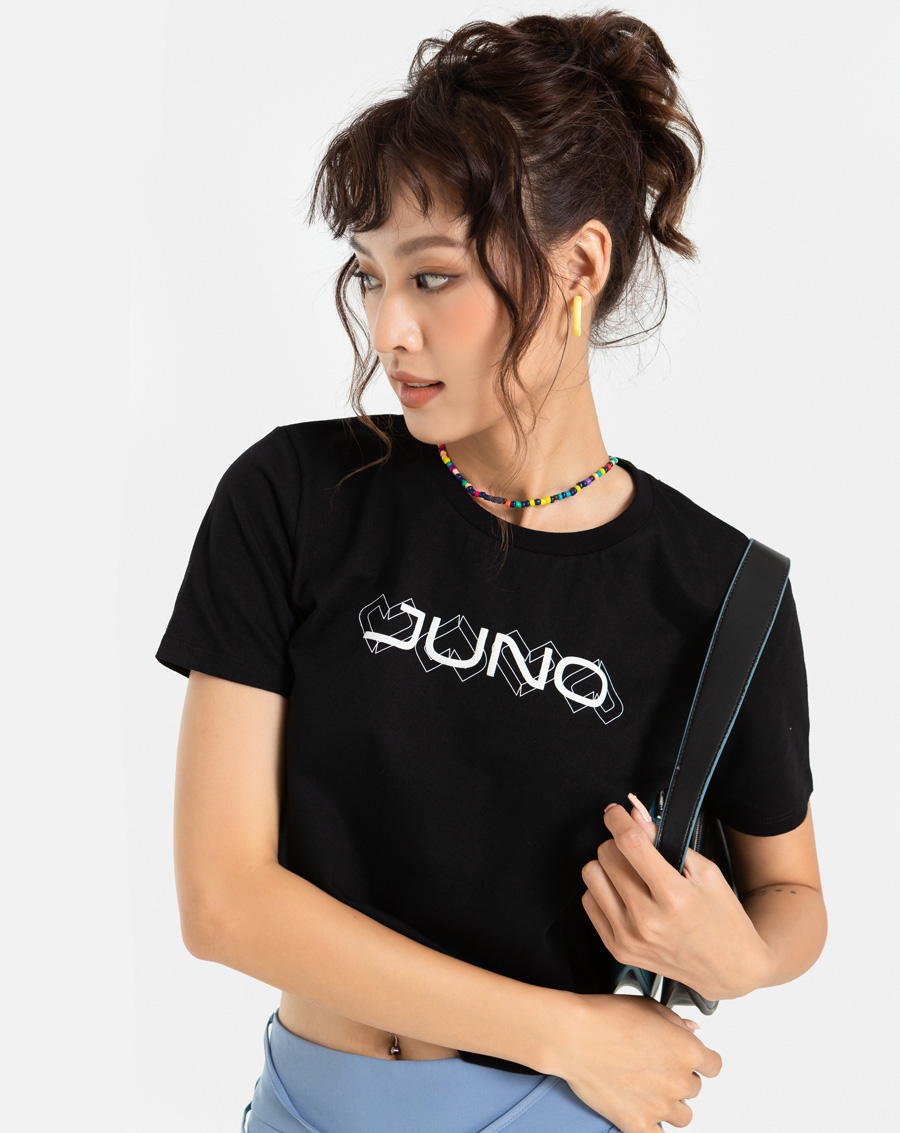 Áo Thun Thời Trang JUNO Croptop In Nổi JNATH007