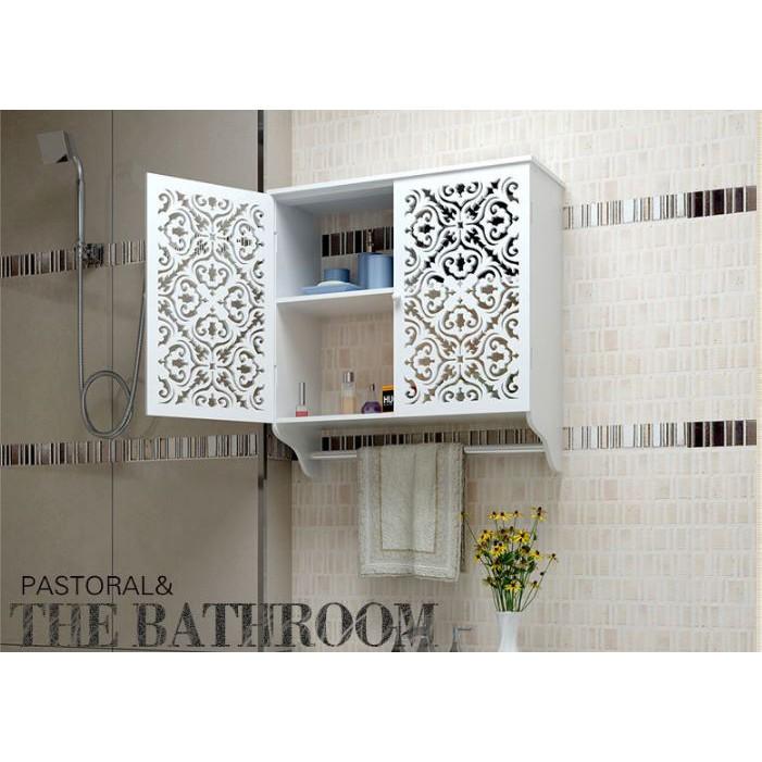 Tủ nhà tắm treo tường 2 cánh lớn TK02 - Kệ lắp ráp treo tường nhà tắm