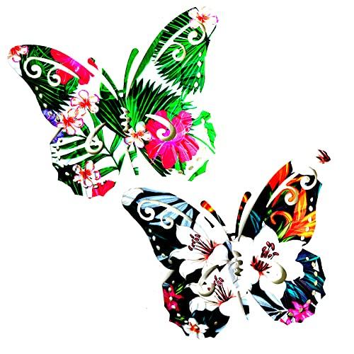 Garden Art Metal Butterfly Ornaments Wall Art Decor Outdoor,2 Pack Colorful Garden Wall Sculptures Indoor or Outdoor Home Decorations(Butterfy) MMJQ