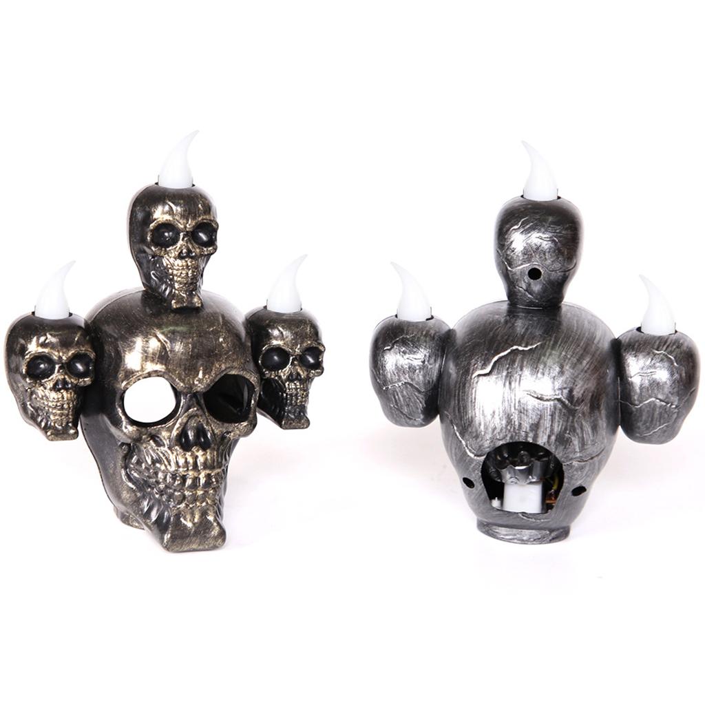 Creepy Halloween Skull Statue Incense Burner Party Decoration Props Golden