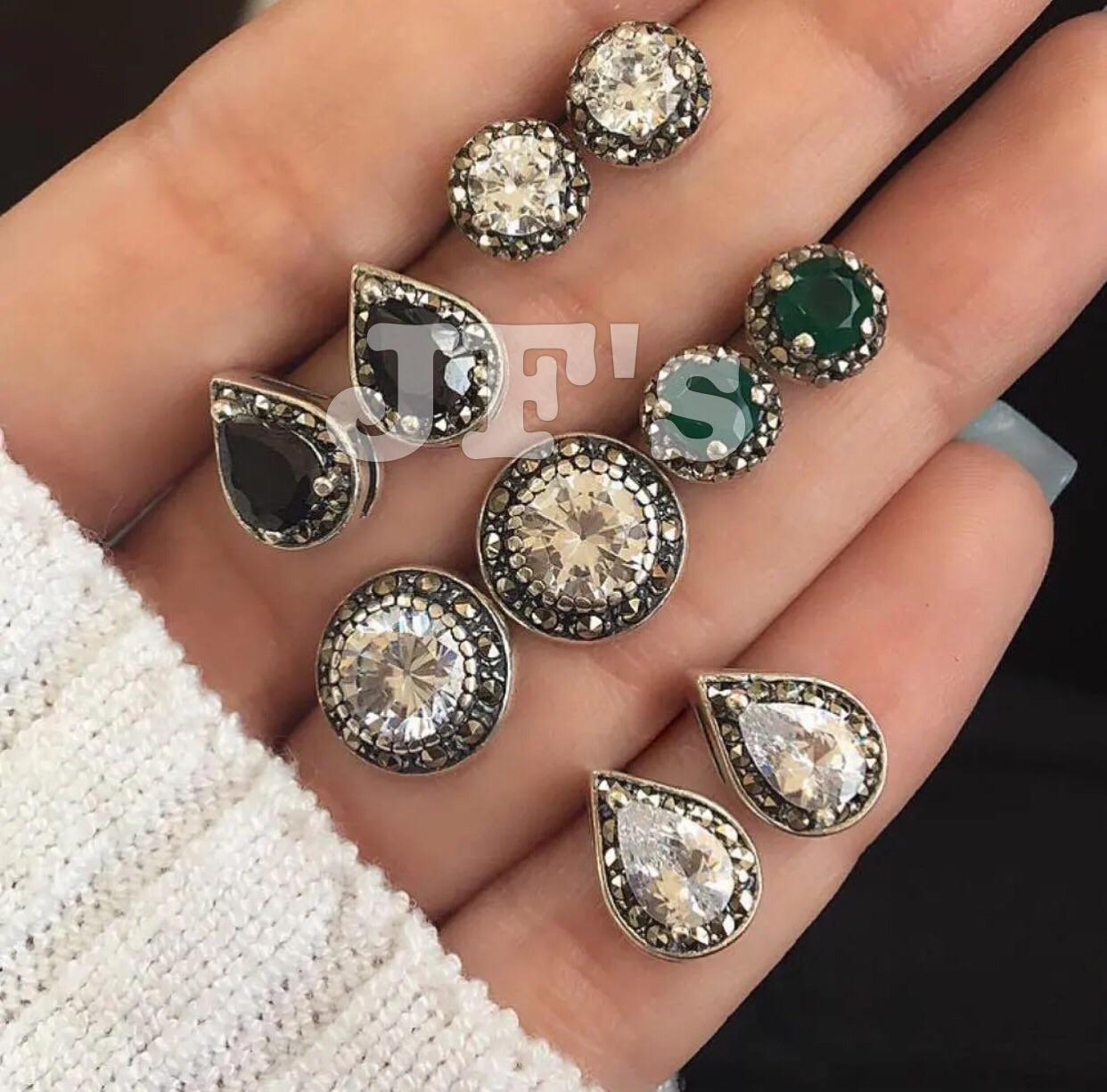 Bộ sản phẩm hoa tai 5 in 1, bông tai thời trang cá tính