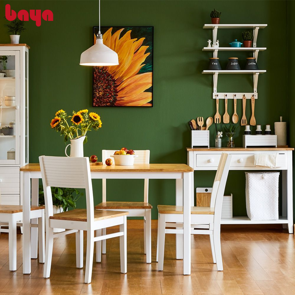 Combo 3 Kệ Nhà Bếp BAYA MOZART Làm Từ Gỗ Cao Su Phủ Sơn Trắng An Toàn, Dễ Vệ Sinh 1092691, 1092653, 1092714