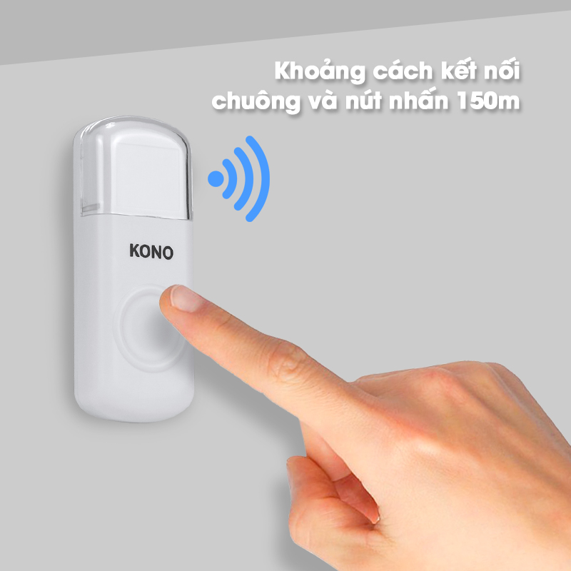 Chuông cửa không dây cao cấp kín nước KONO KN-C1+, độ bền và ổn định cao, khả năng chống nước tốt khi để ngoài trời