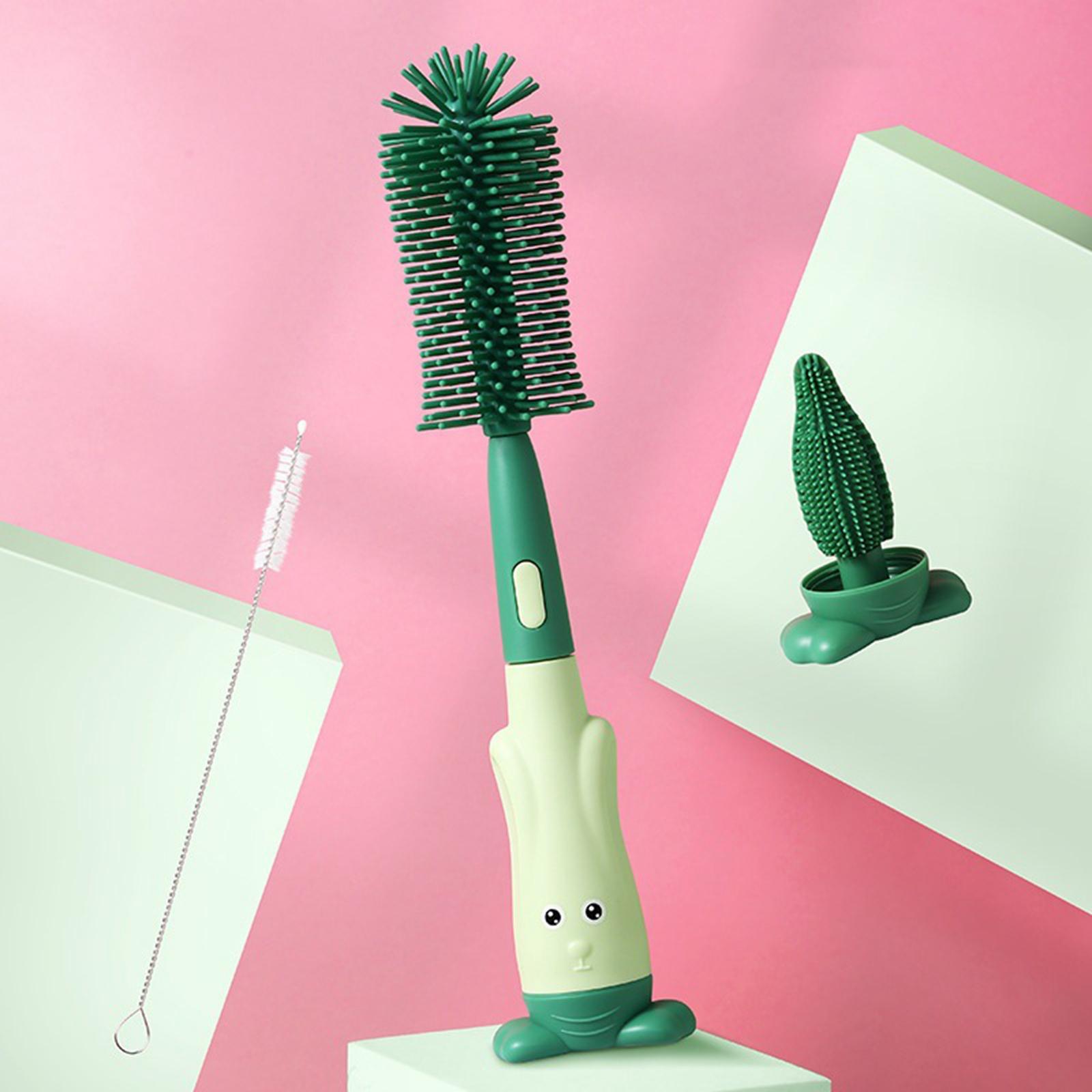 Multipurpose Bottle Cleaning Brush with Storage Base for Mugs Glass