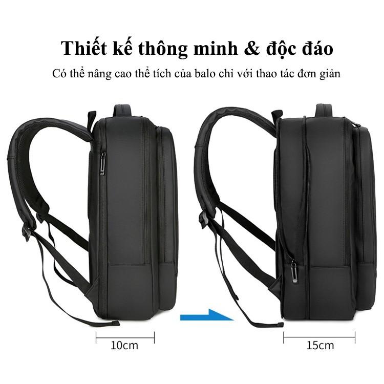 Balo Nam Cao Cấp Đựng Laptop đi làm đi học Ohazo Đa Chức Năng, Chống Nước, Chống Xước - Tặng kèm cáp sạc USB - BL145