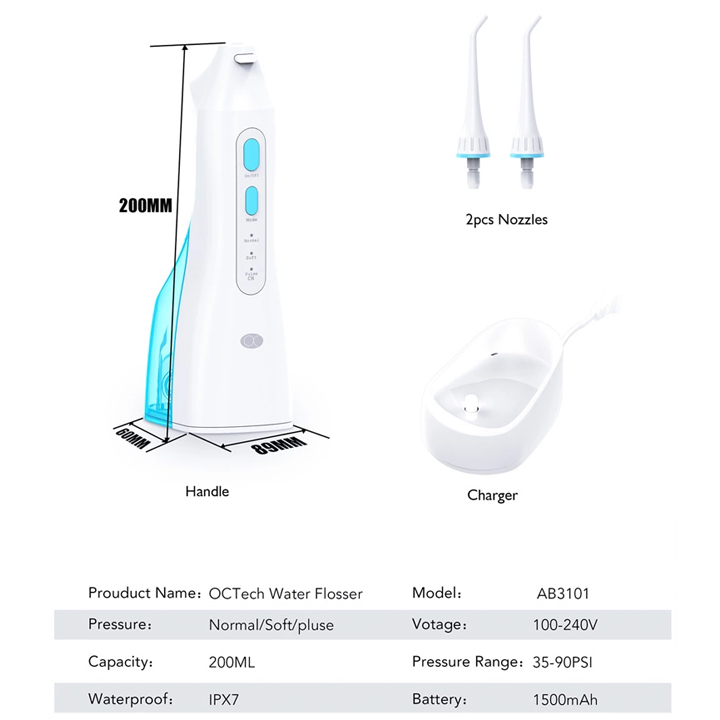 Máy tăm nước OCTECH-TN công nghệ sóng siêu âm, Tăm nước cho người niềng răng