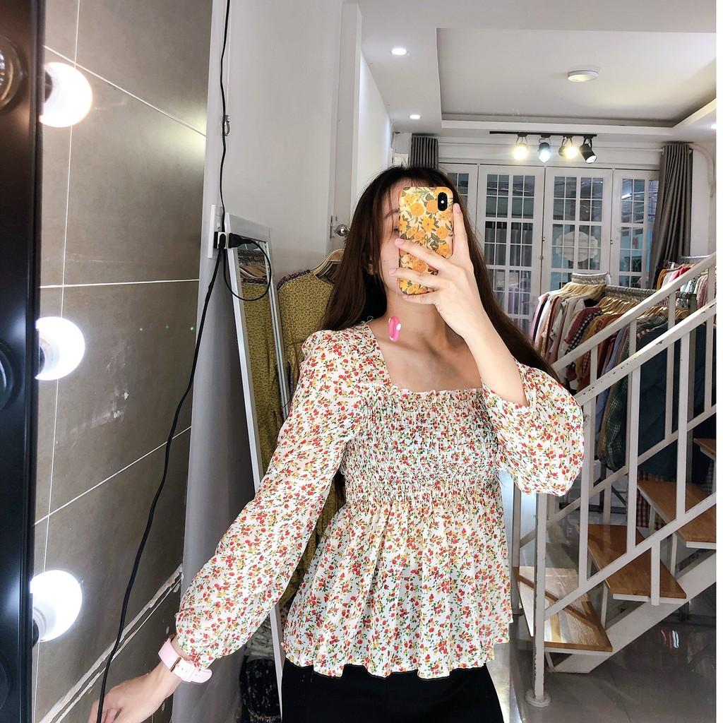 LILY PEPLUM - ÁO HOA TAY DÀI