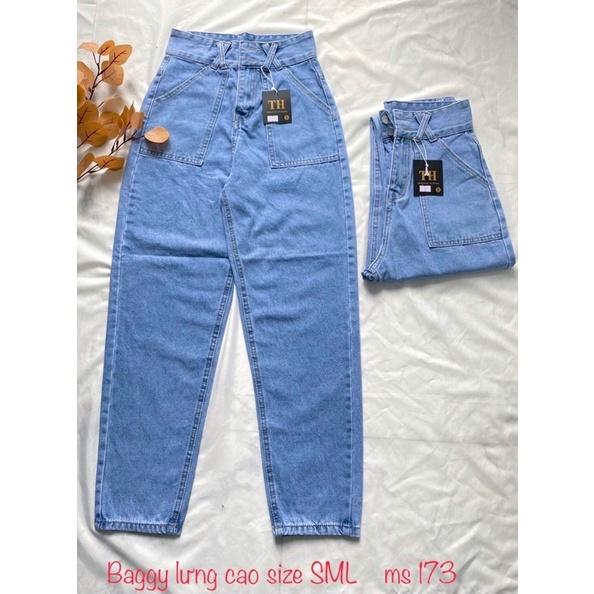 Quần baggy jean nữ túi đắp vuông Ms 173