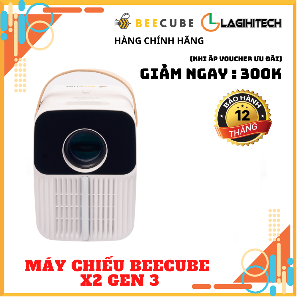Máy Chiếu Mini BEECUBE X2 MAX GEN 3 Hệ Điều Hành Android Kết nối Điện thoại Full HD 1080 - Hàng Chính Hãng