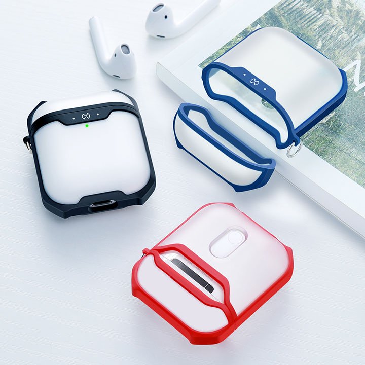 Case Airpods Pro XUNDD PC trong nhám, viền đen TPU dẻo 4 gốc chống sốc - Hàng nhập khẩu