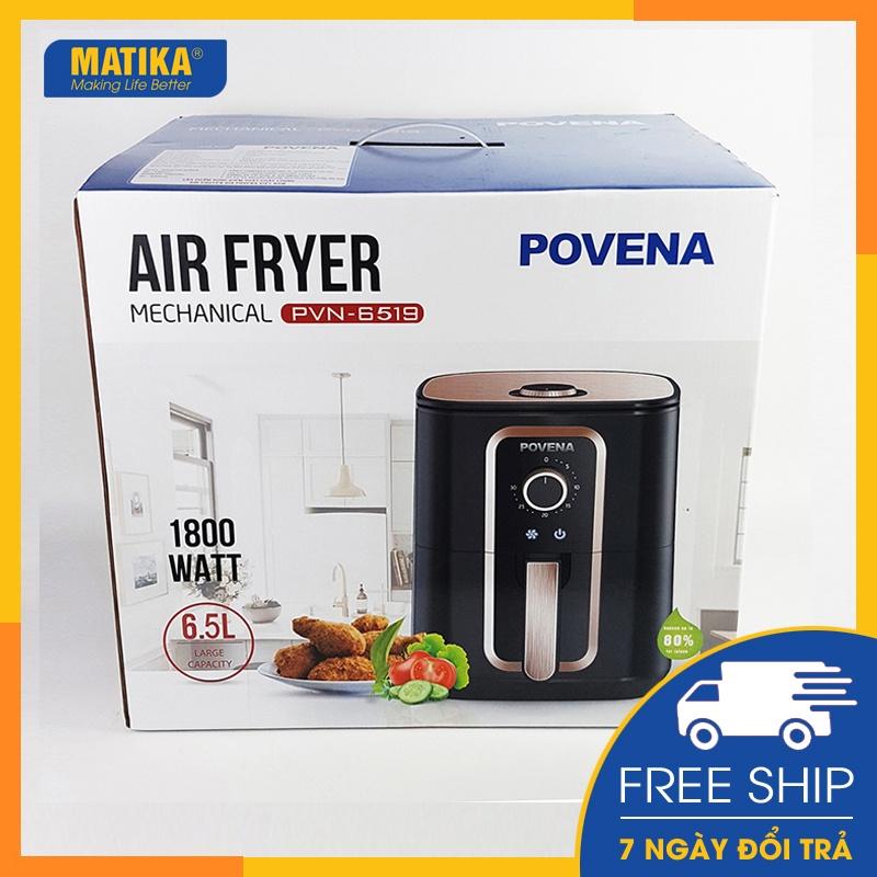 Nồi chiên không dầu POVENA dung tích lớn 6,5L công nghệ chiên cao cấp PVN-6519 - Hàng chính hãng
