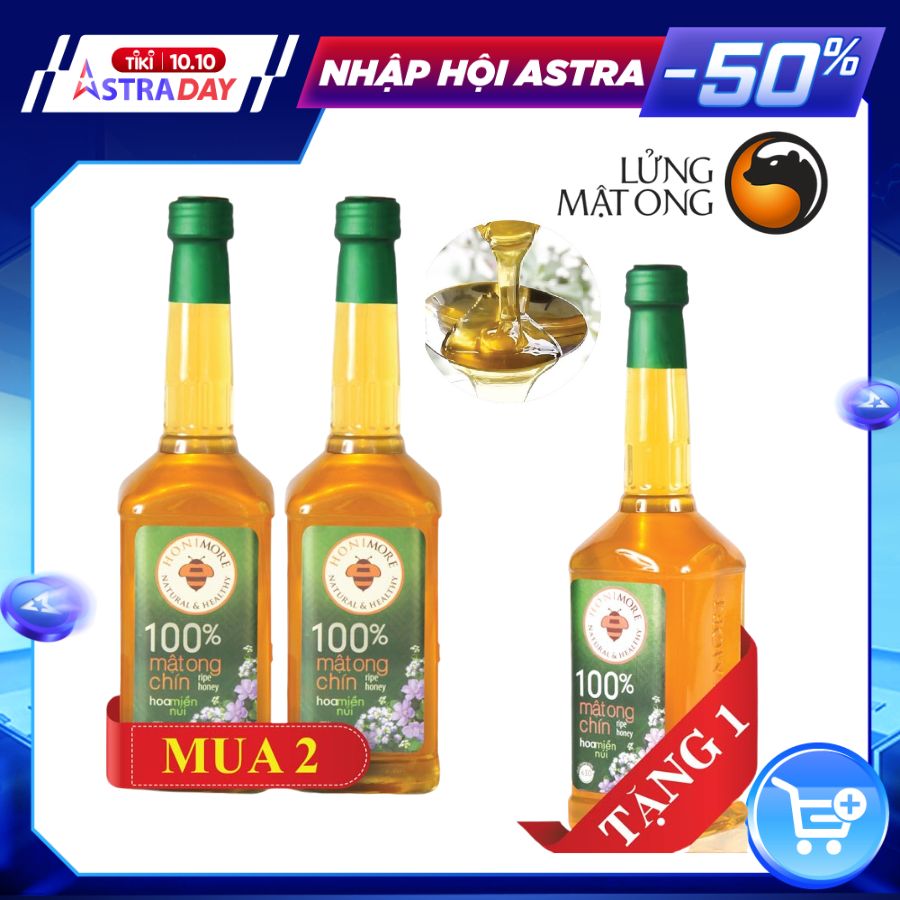 Honimore Mật ong chín Hoa Miền Núi 630g - MUA 2 TẶNG 1 CHAI CÙNG  SIZE