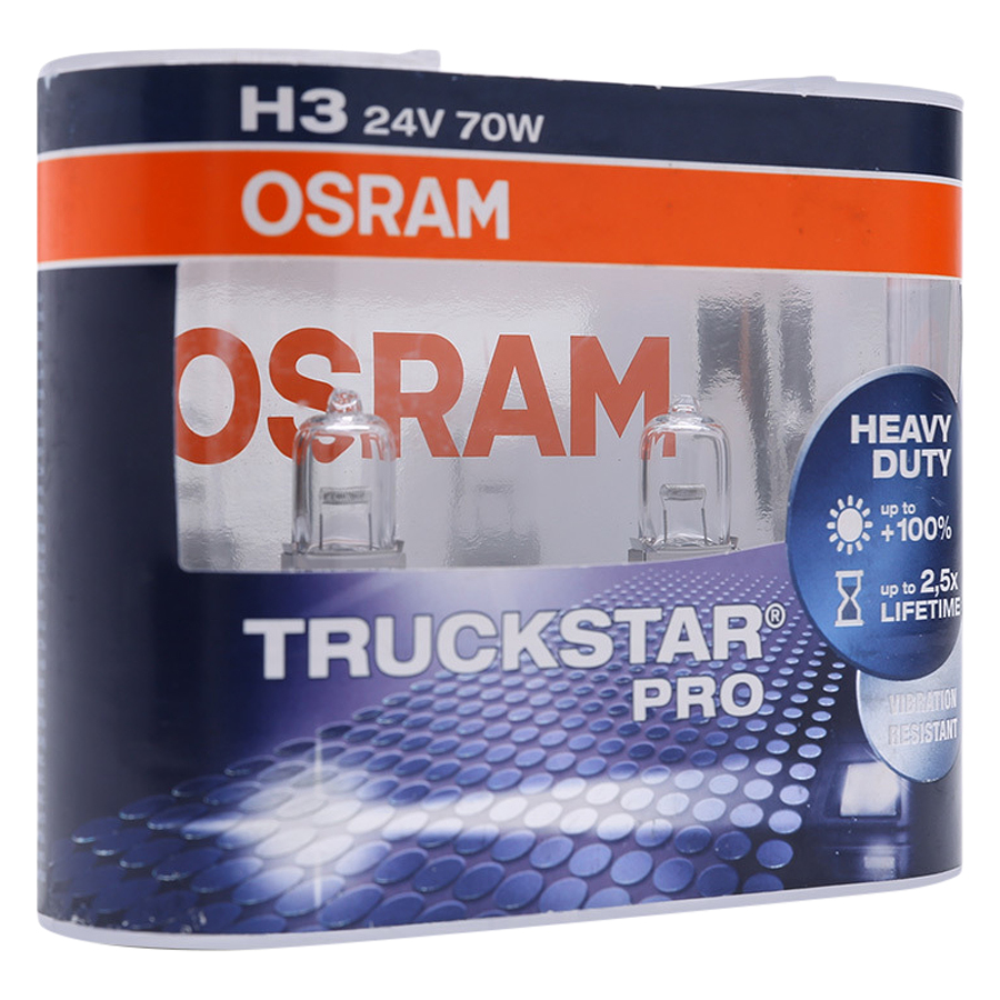 Bộ 2 Bóng Đèn Ô Tô Osram H3 Truckstar Pro (70W) - Trắng