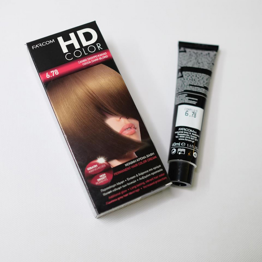 Màu nhuộm Socola Sáng Farcom HD Color 6.78 Cocoa Dark Blond (140ml)