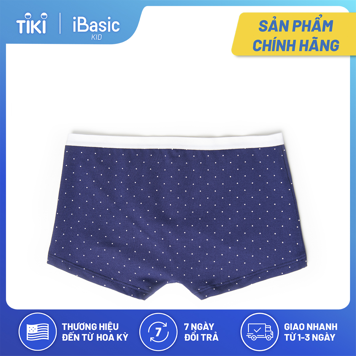 Combo 3 quần lót bé gái cotton boyshort hoạ tiết iBasic PANG014