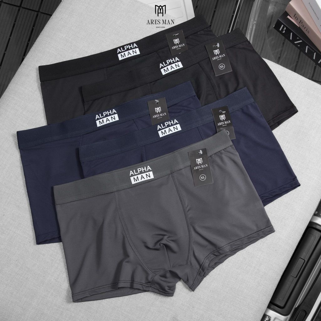 Combo 5 quần boxer nam, quần lót nam cao cấp chất thun lạnh siêu mềm mịn kháng khuẩn co giãn 4 chiều thấm hút mồ hôi tốt - Ares Shop