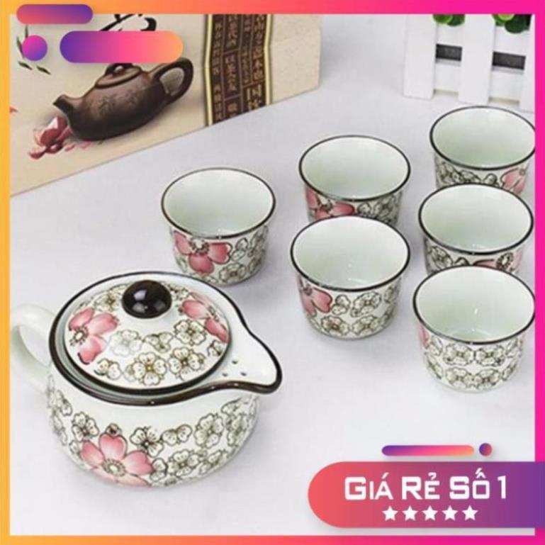 Bộ Ấm Trà Hoa Văn Cổ Nhật Bản