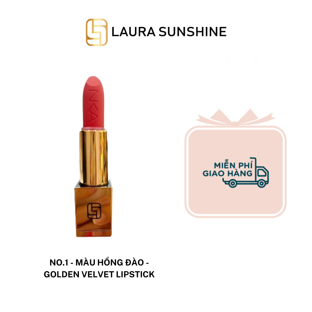 No.1 - Màu hồng đào - Son lì siêu mịn cao cấp Hàn Quốc - Golden Velvet Lipstick - Laura Sunshine - Nhật Kim Anh