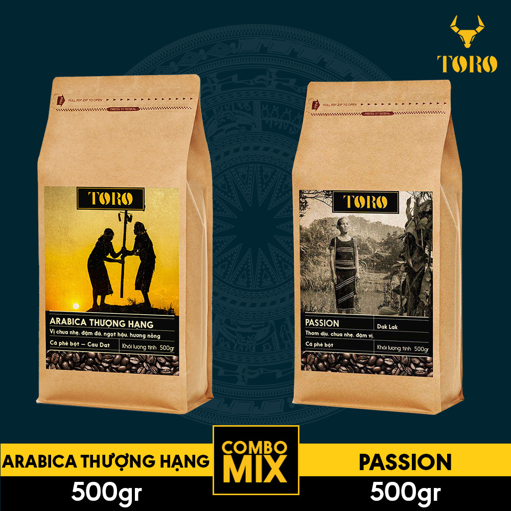 Combo Cà Phê Bột Toro ARABICA Thượng Hạng và Passion