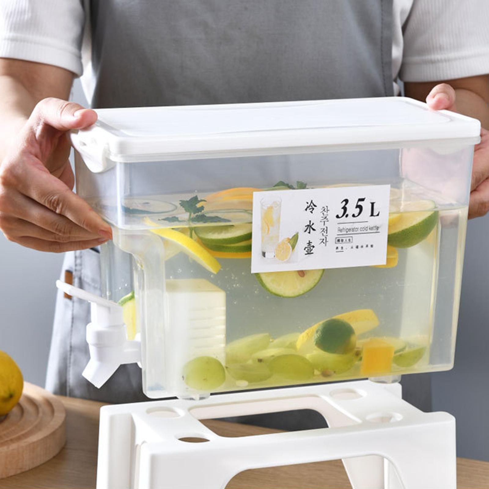 Refrigerator Beverage Dispenser with Tap Cold Water Jug Lemonade Container