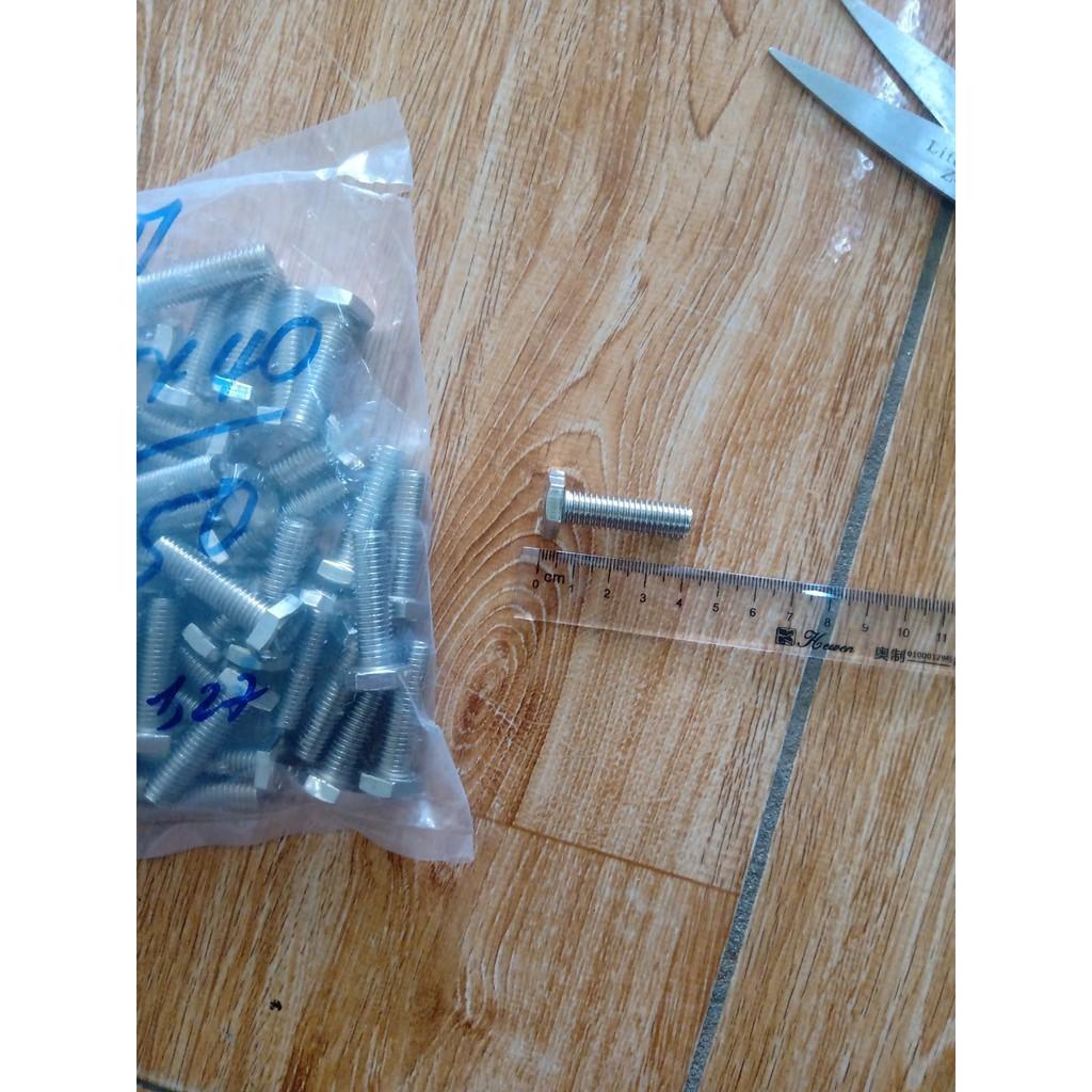 Bulong inox 201 M10 ren suốt Combo 50 Chiếc